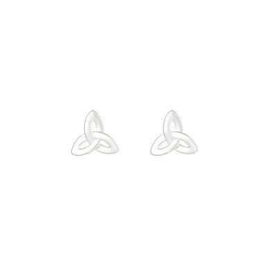 Grá Collection Plain Trinity Knot Earrings Sterling Silver